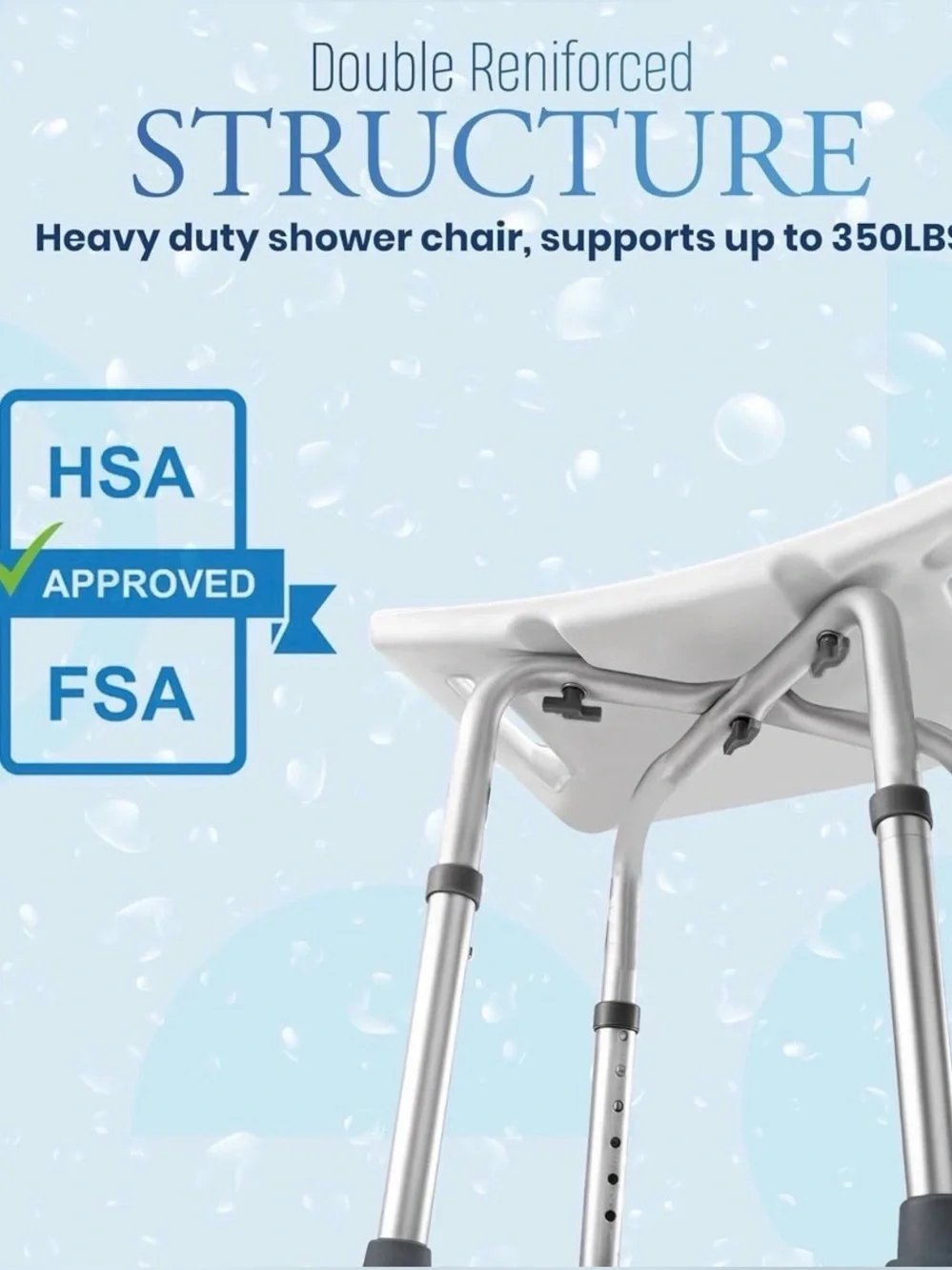 Dr.Kays Shower Chair for Inside Bathroom 350 lbs Shower Stool with Adjustable